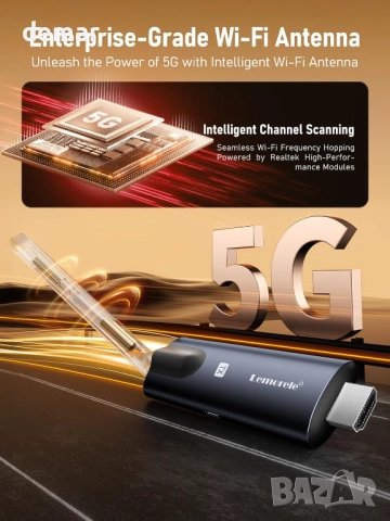 Безжичен HDMI предавател и приемник Lemorele, TuTuPlay, 5G,200 м,1080P, снимка 4 - Друга електроника - 52076191