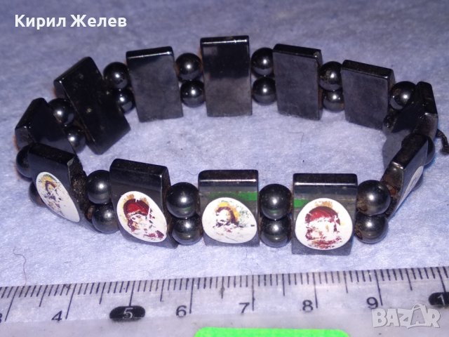 СТАРА ГРИВНА от ШЛИФОВАНИ КАМЪЧЕТА МАГНЕТИТ с ИКОНКИ РАЗТЕГЛИВА на ЛАСТИК ХЕНД МЕЙД БИЖУ 37093, снимка 9 - Гривни - 40415137