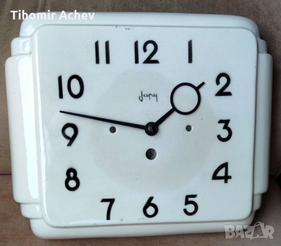 Стар механичен порцеланов френски часовник JAPY, снимка 1 - Антикварни и старинни предмети - 32326826