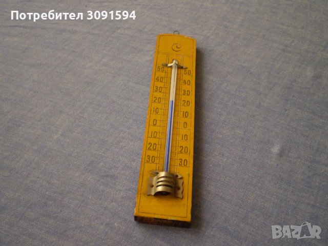 Отличен термометър от дърво и месинг, произведен в Берлин, Германия в края на 1800–1900г, снимка 5 - Други ценни предмети - 40430576