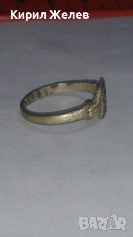 Старинен пръстен сачан орнаментиран с БУКВА Т - 60111, снимка 5 - Антикварни и старинни предмети - 28988925