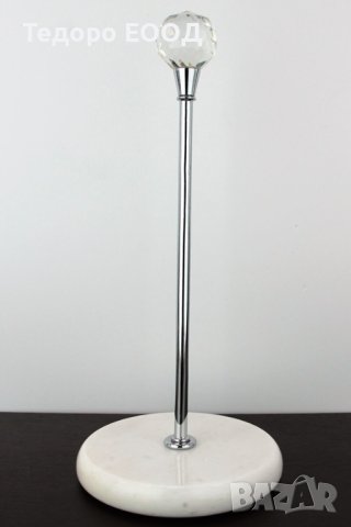 Нова! Луксозна поставка за кухненска хартия ролка мрамор с кристал, снимка 2 - Органайзери - 43900702