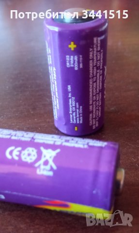 Акумулаторни батерии Lenmar 16340 3.0V 600mAh LI-ION - 2 броя , снимка 2 - Батерии, зарядни - 43501734