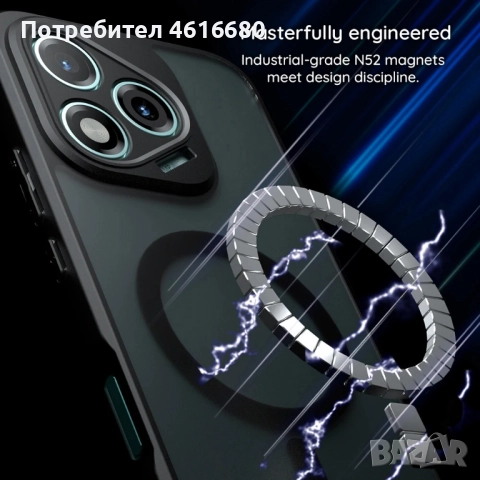 Калъф PureFrost MagSafe - Pura 80 Ultra - Frosted Black, снимка 3 - Калъфи, кейсове - 52810975