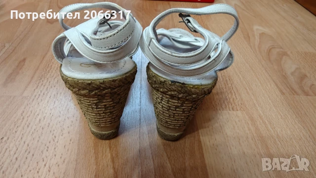 Дамски сандали на платформа от ест. кожа - бели, снимка 3 - Сандали - 50866124