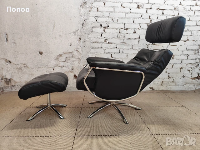 Кожено дизайнерско релакс кресло, снимка 8 - Дивани и мека мебел - 50540250