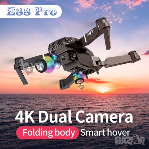 Дрон E88 PRO, 4K HD камера с предаване на живо 1800 mAh 15мин полет, снимка 9 - Друга електроника - 43536920