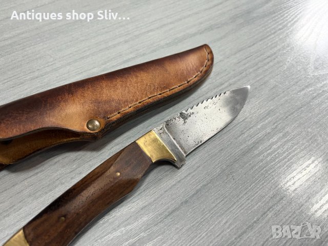 Кован нож за дране с кожена кания. №3827, снимка 3 - Антикварни и старинни предмети - 40435503