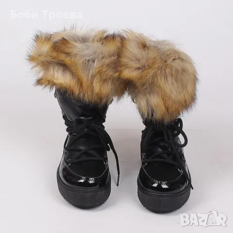 Дамски топли боти в черен цвят – Mia са отличен избор за студените зимни месеци , снимка 4 - Дамски ботуши - 48226563