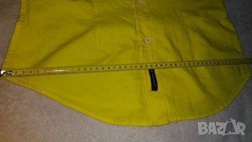 Жълта памучна риза с дълъг ръкав на Armani jeans размер М, снимка 12 - Ризи - 25119189