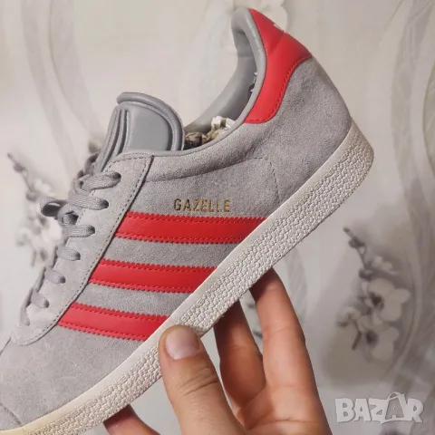 кецове   ADIDAS Gazelle Grey Red Man номер  42 2/3, снимка 12 - Кецове - 33223747