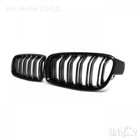 Решетки Бъбреци за БМВ BMW 3 серия F30 F31 2012+ Черен Гланц Двойни, снимка 2 - Аксесоари и консумативи - 32874909