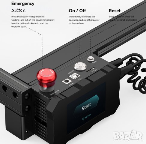 Лазер за Гравиране и Рязане ATOMSTACK A20 Pro 130W / 40*40cm + всички ЕКСТРИ!, снимка 7 - Други машини и части - 40419003