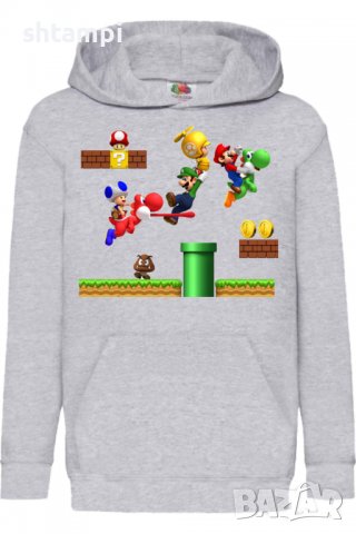Детски Суитчър/Суитшърт Super Mario 10,Super Mario,Игра,Подарък,Изненада,Забавление,Рожден Ден, снимка 2 - Детски анцузи и суичери - 38365911