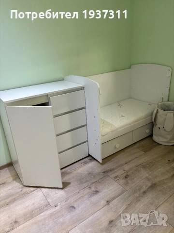 Нова бебешка кошарa Nicolle baby със скрин и нов матрак, снимка 4 - Кошарки - 52047134