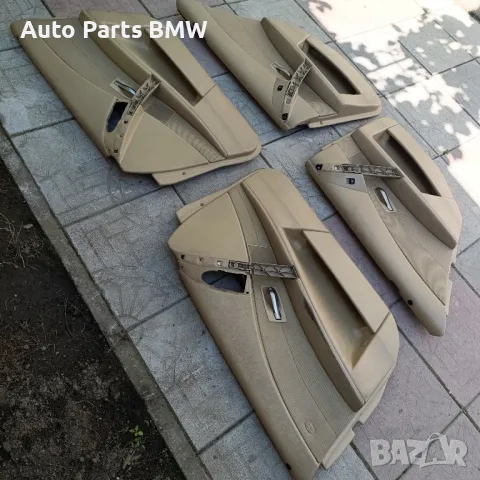 Кори врати BMW E60 E61 Бежави кожени кори с амбиентно осветление и Logic 7 отвори БМВ Е60 Е61, снимка 3 - Части - 50012864