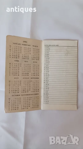 Стар тефтер - календар с еротика от 1991 година, снимка 3 - Антикварни и старинни предмети - 51349278