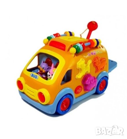 Образователен, интерактивен автобус с животинки HOLA SHAPE SORTING BUS TOY NO.988, снимка 5 - Музикални играчки - 43425014