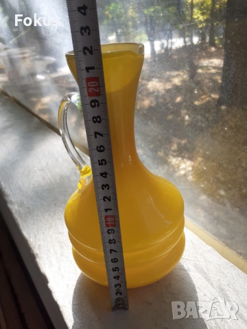 Невероятна жълта кана гарафа декантер, снимка 7 - Антикварни и старинни предмети - 53408554