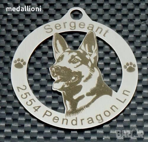 Персонализиран медальон за куче с гравиране – име и телефон (за всички породи), снимка 3 - Други стоки за животни - 53192949