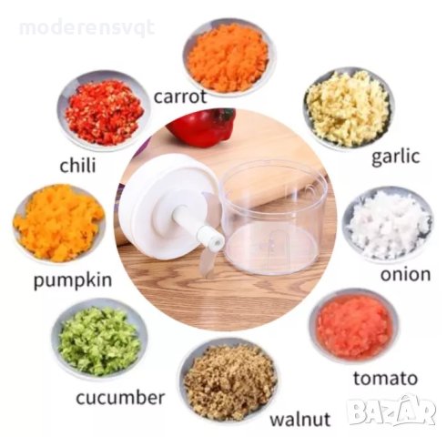 Мини ръчен кухненски чопър - компактен, снимка 4 - Аксесоари за кухня - 40501471