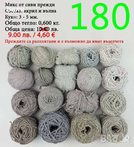 Евтини прежди в малки количества - нови и остатъци , снимка 2 - Други - 52042384