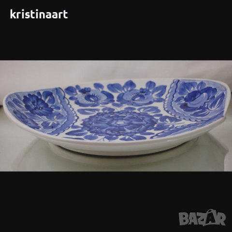 Старинен сервиз от 7 части ръчно декориран в синьо, снимка 3 - Антикварни и старинни предмети - 40309263