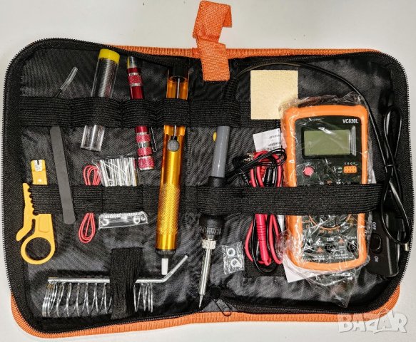 Поялник, Мултицет, Комплект за запояване с мощен поялник с терморегулатор и аксесоари, с мултиметър, снимка 2 - Друга електроника - 38787423