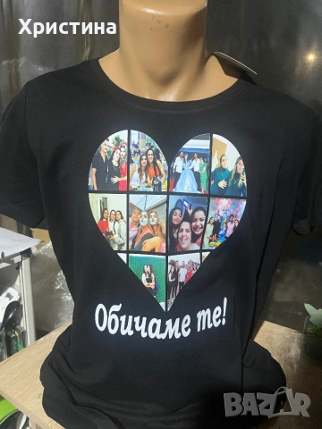 Тениска със снимка и надпис 