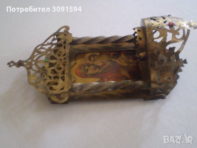 Антикварно руско домашно кандило с иконостас, снимка 4 - Антикварни и старинни предмети - 37190701