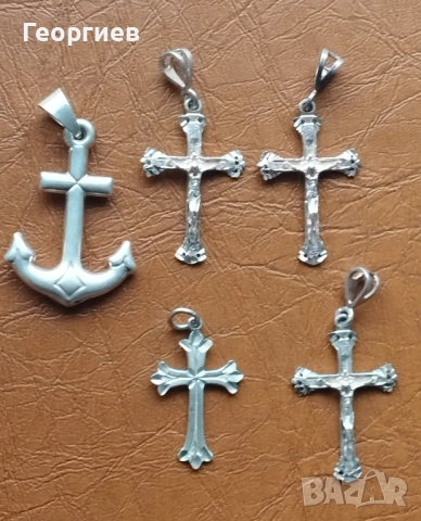 Сребърни кръста,Кръста с емайл и иконки медальони Р