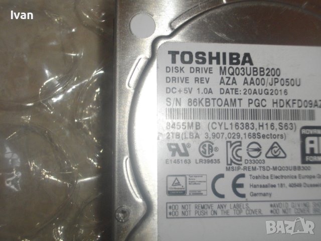 Хард Диск HD за Лаптопи- 2TB TOCHIBA/ 320 GB - HITACHI - WD Scorpio Blue/ 250 GB LENOVO - Различни, снимка 14 - Части за лаптопи - 43362559