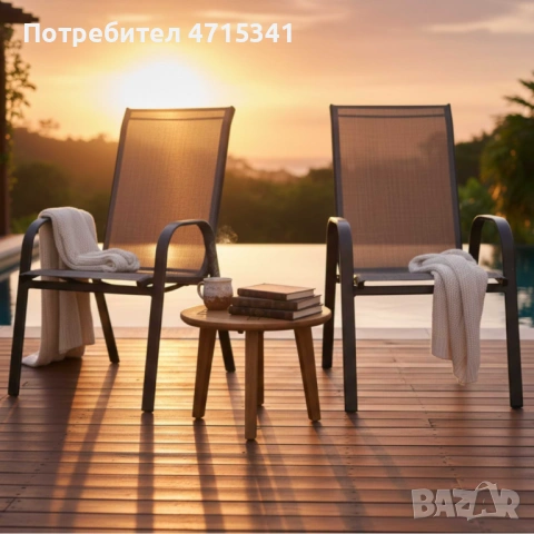 Градински столове ,стомана,2 броя, снимка 2 - Столове - 53190682