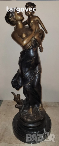 разкошна масивна бронзова фигура 67 см статуя статуетка