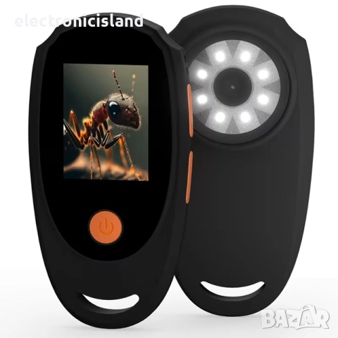 Ръчен цифров микроскоп с 2.0" цветен IPS екран, лупа за деца, 500x увеличение, 8х LED светлини, USB