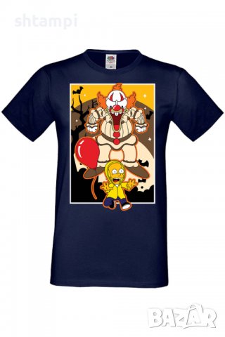 Мъжка тениска The Simpsons Krusty The Clown Pennywise 01,Halloween,Хелоуин,Празник,Забавление,Изнена, снимка 6 - Тениски - 38136483