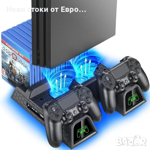 Охладителна станция OIVO за Playstation4/PS4 Slim/PS4 Pro, стойка за игри,контролер за зареж,LED , снимка 5 - Аксесоари - 52323259