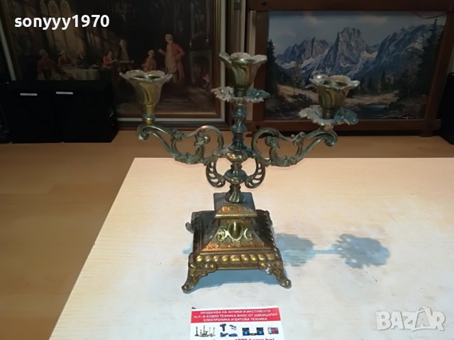 СВЕЩНИК В ЦВЯТ СТАРО ЗЛАТО-ВНОС ГЕРМАНИЯ 2205221007, снимка 4 - Антикварни и старинни предмети - 36837254