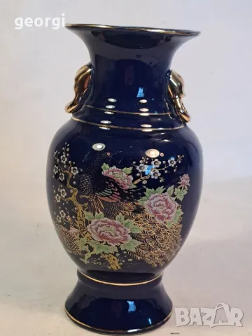 порцеланова ваза кобалтов порцелан  21/3, снимка 2 - Вази - 49175947