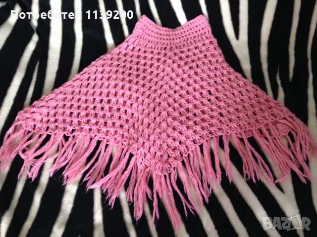 розово пончо, снимка 8 - Детски пуловери и жилетки - 27139772
