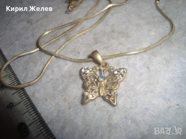 ПОСРЕБРЕН БЕЛ ЕПОК СТИЛ ФИГУРАЛЕН с КРИСТАЛЧЕТА МЕДАЛЬОН ПЕНДАНТ ПЕПЕРУДА с ПОСРЕБРЕНА ВЕРИЖКА 29443, снимка 8 - Колиета, медальони, синджири - 37719653