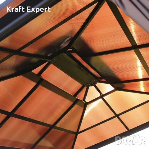 Луксозна Шатра KraftWorld Tenerife – 3×4 м с Твърд Покрив,Мрежа и Завеси, снимка 10 - Градински мебели, декорация  - 51206305