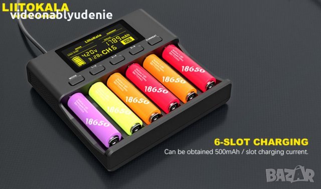 LiitoKala Engineer Lii-S6 Професионално Смарт Универсално Зарядно за Акумулаторни Батерии за 6 Броя, снимка 9 - Аксесоари за електронни цигари - 27208691