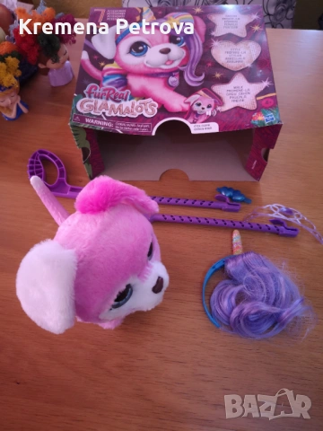 FUR REAL Разходка с модно розово кученце + видео клип, снимка 4 - Плюшени играчки - 53174734