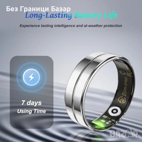 Нов смарт пръстен с фитнес тракер и сън монитор за мъже и жени подарък, снимка 6 - Други - 52503410