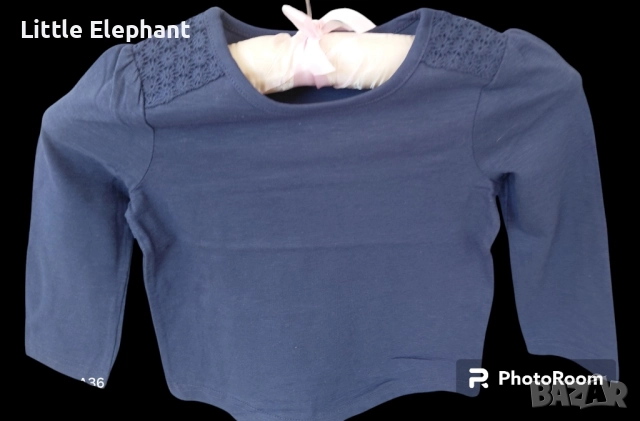 Блузка с дълъг ръкав за 2-3 год мом тъмно синя,plein/нова