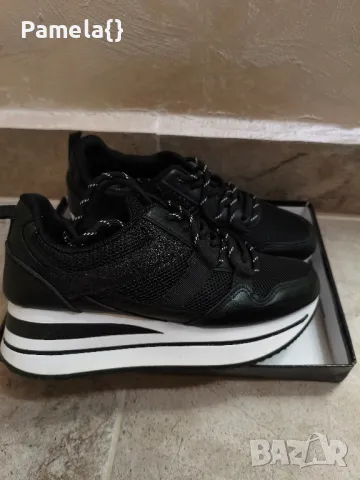 Черни маратонки на платформа, снимка 1