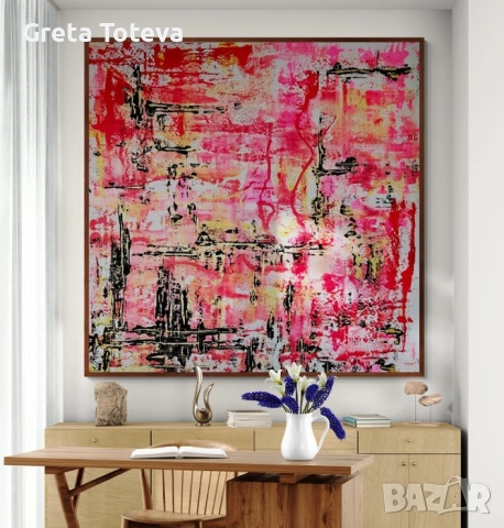 Абстрактна картина оригинал, снимка 3 - Картини - 52683622