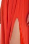 TFNC Нова официална дамска дълга рокля с едно рамо и цепка цвят корал, снимка 4