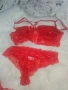 Нов червен сет дамско бельо от 3части, снимка 4